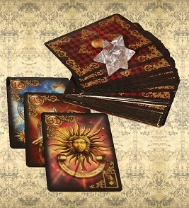 Foto: goldenen Lenormand Tarotkarten